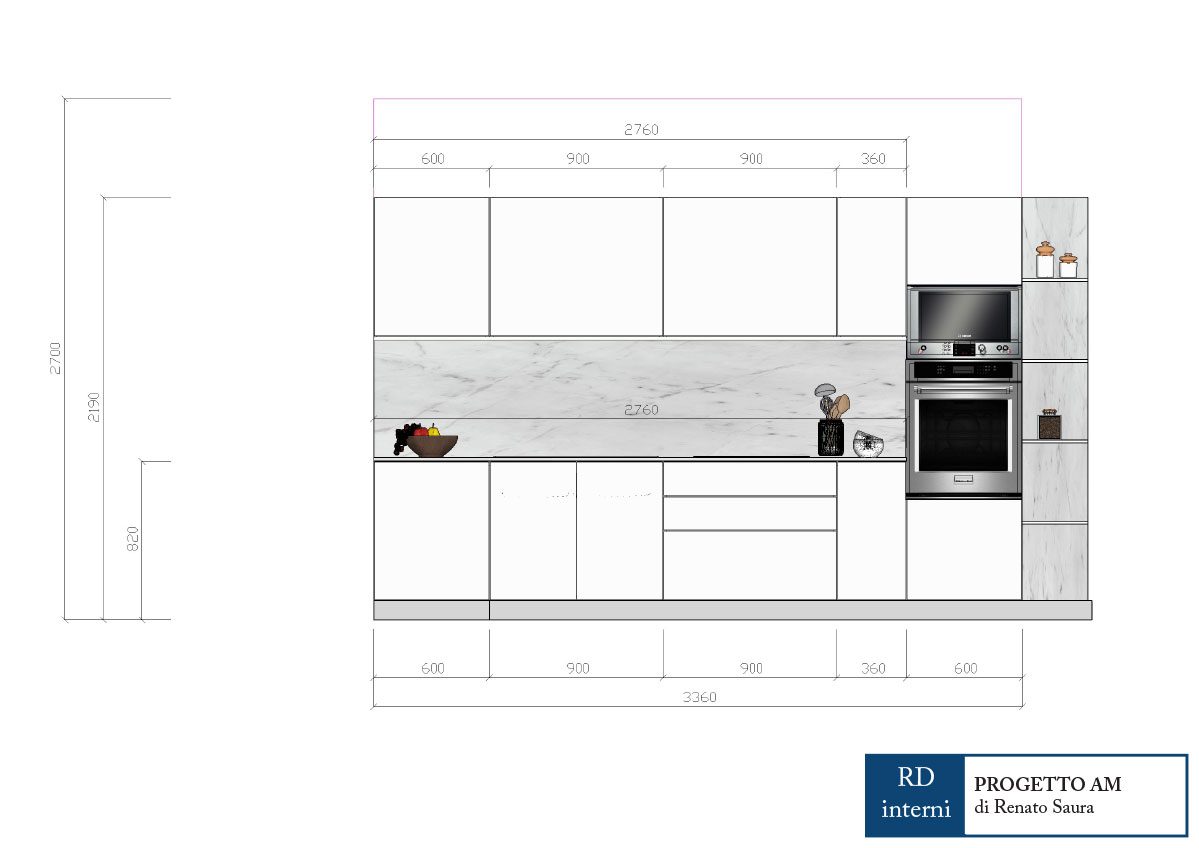 progettazione piantina cucina marmo arredamento chivasso