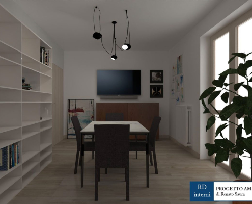 progettazione tavolo soggiorno lampadario chivasso