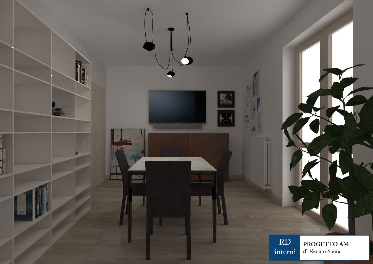 progettazione tavolo soggiorno lampadario chivasso