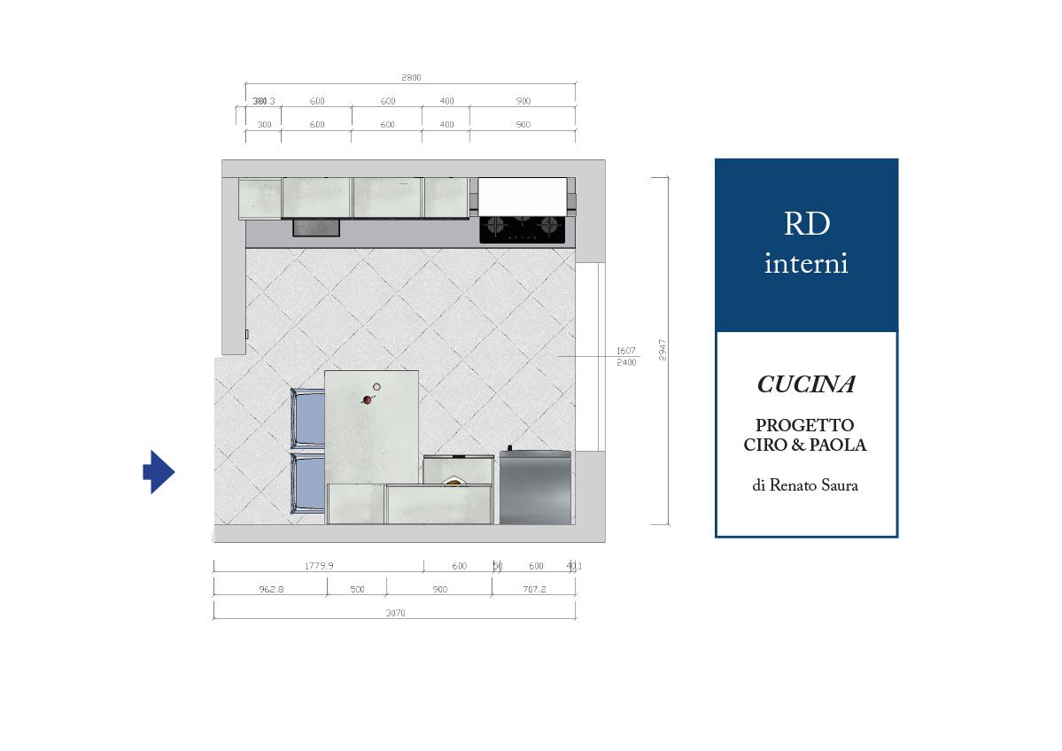 progettazione cucina mobili pianta torino