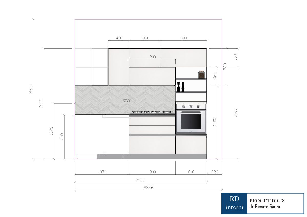 progettazione pianta piano cucina torino